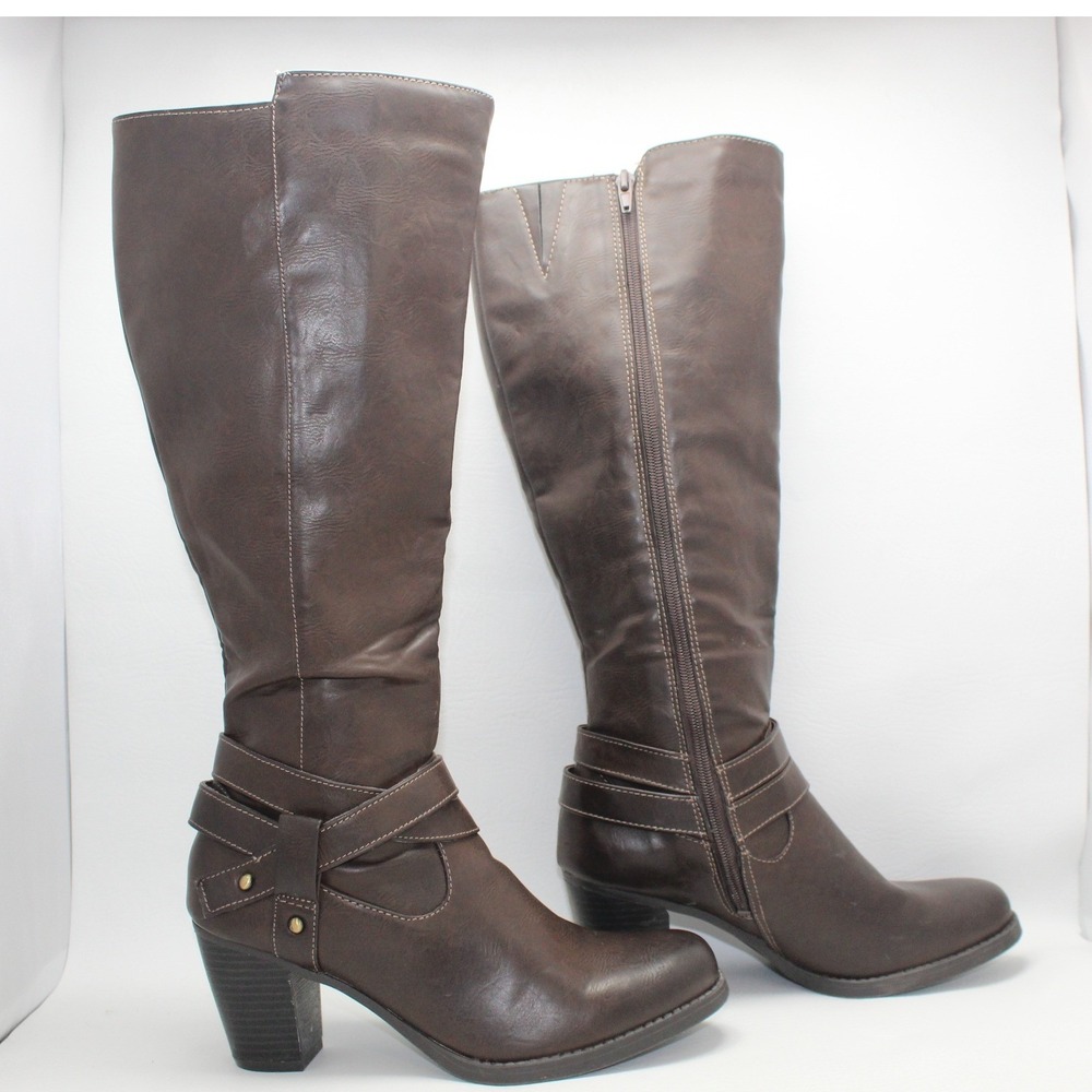 Natural Soul Naturalizer Carolina Brown Knee High Harness Boots Womens 10M